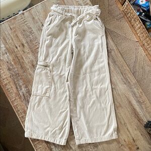 Zara kids wide leg twill/denim cargo pants